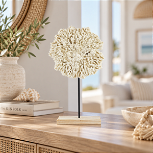 Pedestal Decorativo Coral Branco