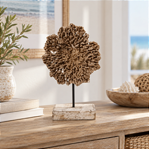Pedestal Decorativo Coral Marrom
