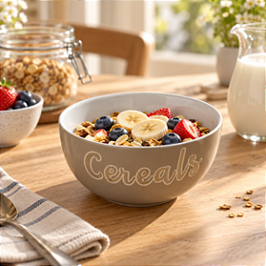 Bowl de Cerâmica Cinza Cereals