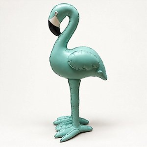 Enfeite Decorativo Flamingo Verde De Resina