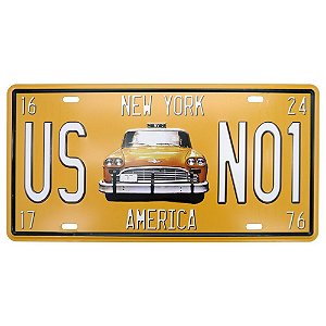 Placa Decorativa em Metal Taxi