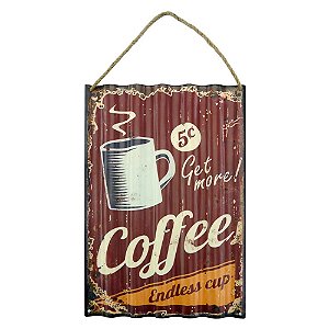 Placa em Metal Fresh Coffee