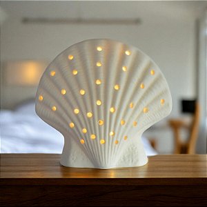 Luminária Concha Pérola com LED