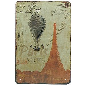 Placa Decorativa Metal Paris