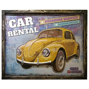Quadro Fusca Amarelo