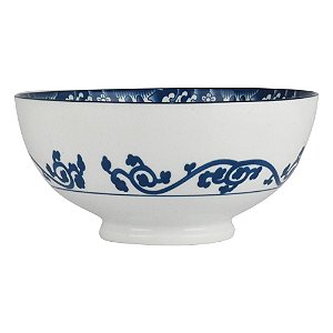 Bowl de Porcelana Arabesco com Interior Cinza