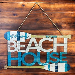 Placa Decorativa Náutica Beach House Remos