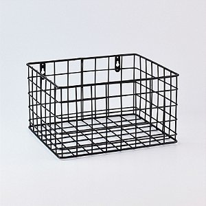 Fruteira Cesta em Metal Preta de Parede