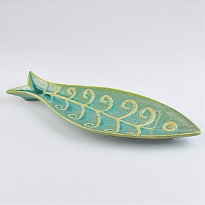 Petisqueira Peixe Aqua em Cerâmica