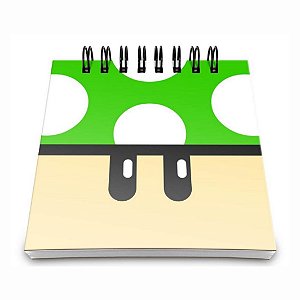 Bloco de Anotações Cogumelo Verde - Super Mario - 9X9