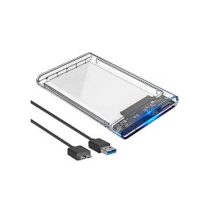 Case Transparente para HD/SSD 2.5" - USB 3.0