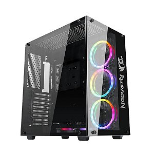 Gabinete Gamer Redragon Wideload Preto Mid Tower Sem Fan - GC-802-1