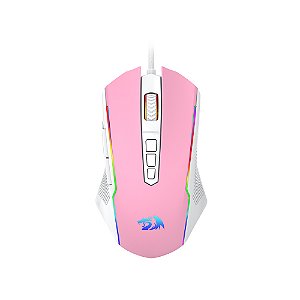 Mouse Gamer Redragon Ranger Rosa com Branco RGB - 12400DPI