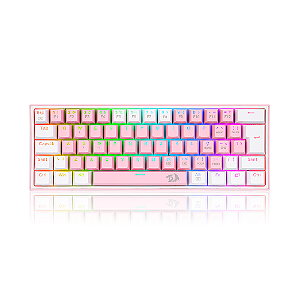 Teclado Mecânico Redragon Fizz Sakura Bubblegum RGB 60% - Switch Azul