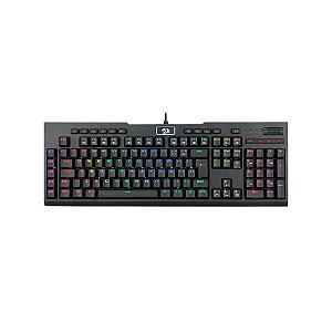 Teclado Óptico Gamer Redragon Brahma Pro  RGB Preto - Switch Marrom