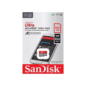 Cartão de Memória Micro SD Ultra Sandisk - 512GB 150MB/s