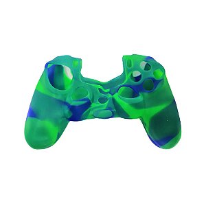 Capa De Silicone Para Controle PS4 - Verde E Azul