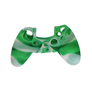 Capa De Silicone Para Controle PS4 - Verde E Branco
