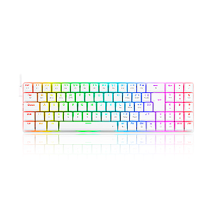 Teclado Mecanico Gamer Ashe Pro K626P-KBS-W RGB Branco Switch Marrom