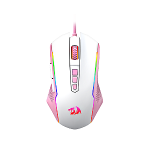Mouse Gamer Redragon Ranger Lollipop (Branco com Rosa) 12400DPI RGB