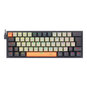 Teclado gamer Redragon Fizz RGB K617 Sunrise Switch Brown Layout 60%