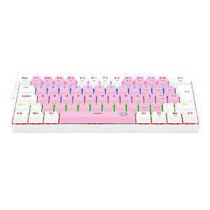 TECLADO GAMER REDRAGON LAKSHMI ROSA E BRANCO RGB