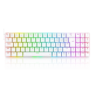 TECLADO MECÂNICO GAMER ASHE PRO RGB BRANCO SWITCH MARROM