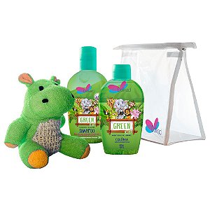 Kit Delikad Kids Safari Colônia + Shampoo Hyppo Green