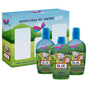 Kit Colônia Shampoo Condicionador Delikad Kids Safari Blue