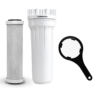 Filtro Hidrofiltros Branco 9.3/4" 120 L/h Carbon Block 5 micras + Chave