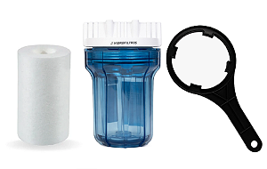 Filtro Hidrofiltros Transparente 5" 400 L/h PP 5 micras + Chave