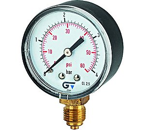 Manômetro 6 BAR DN53 S/ VERT 1/4" GENEBRE