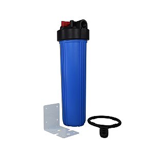 Carcaça para Filtro Big 20" x 4,5" Bitola 1" Azul + Chave e Suporte Hidrofiltros