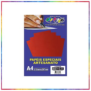 PAPEL LAMICOTE VEMELHO A4 250G 10 FLS - OFF PAPER