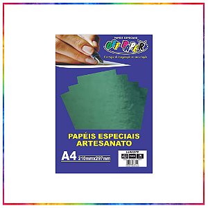 PAPEL LAMICOTE VERDE A4 250G 10 FLS - OFF PAPER