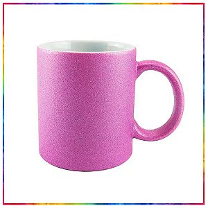 CANECA CERAMICA GLITTER PINK PARA SUBLIMAÇÃO 325ML LIVE!