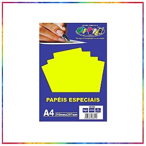 PAPEL NEON AMARELO 180G A4 20 FLS - OFF PAPER (10422)