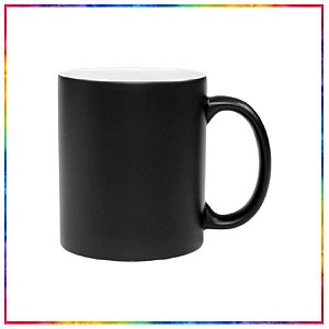 CANECA CERAMICA MAGICA PRETO FOSCO PARA SUBLIMAÇÃO 325ML - LIVE (454)