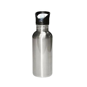 Garrafa Aluminio Squeeze Prata 600ml Para Sublimação LIVE (2980)