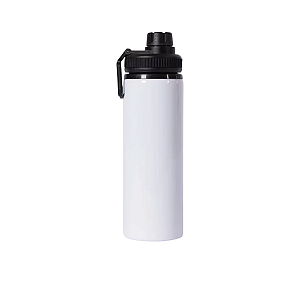 Squeeze Garrafa Para Sublimação de Alumínio Branca Com Tampa Emborrachada 750ml Para Sublimação (56763)
