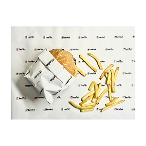 Papel Anti-Gordura Personalizado 50X60X56G 100 Folhas (Para Alimentos)