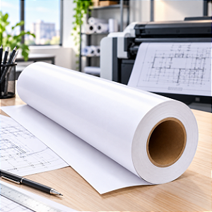Bobina Papel Sulfite Para Plotter 610MM X 25M X 180G X 2"