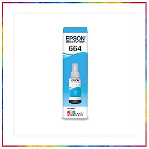 REFIL DE TINTA EPSON T664 CIANO ORIGINAL ECOTANK  70 ml - T664220