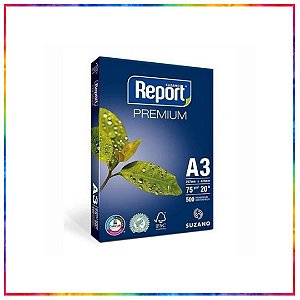 PAPEL SULFITE 75G A3 SUZANO REPORT PREMIUM RESMA COM 500 FOLHAS