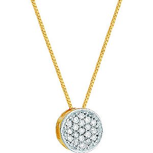 Gargantilha Ouro Chuveiro Rodio 19 Diamantes