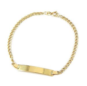 Pulseira Ouro Plaquinha Groumet Infantil