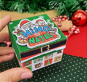 Caixinha cubo para lembrancinha de natal