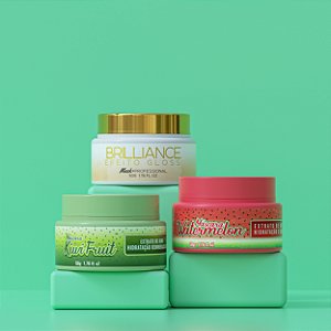 Kit 3 mini máscaras - Brilliance, Kiwi e Watermelon - hidratação total