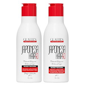 Kit Escova Japonesa Glatten Máscara para Alisamento e Shampoo Anti Resíduos