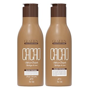 Kit Escova Cacau Glatten Máscara para Alisamento e Shampoo Anti Resíduos